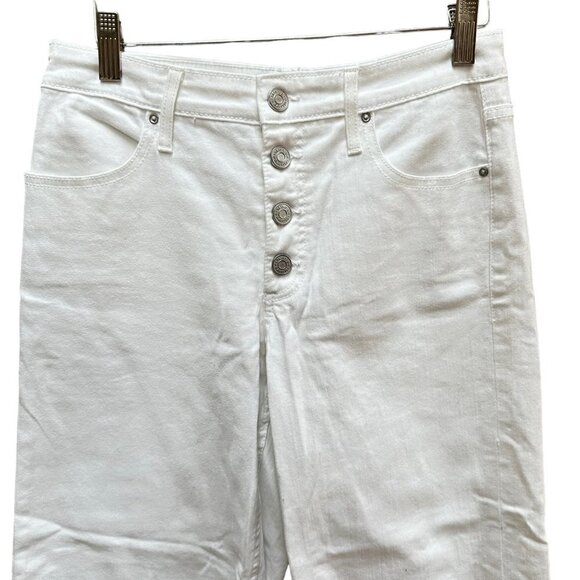 Skinnygirl Jeans Wide Leg High Rise Capri White Button Fly Women's Size 27/4 - Picture 3 of 7
